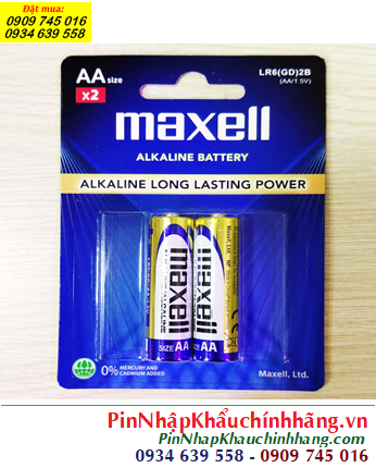 Maxell LR6(GD)2B; Pin AA 1.5v Maxell LR6(GD)2B Alkaline Long Lasting Power chính hãng (Vỉ 2viên)